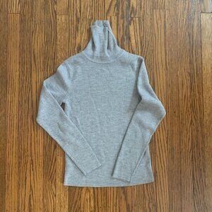 Ann Taylor gray wool acrylic turtleneck ribbed classic office style size small